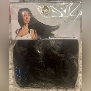 Bellami 24” wrap ponytail. Color: off black 1B#